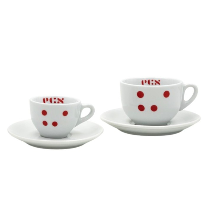ECS Cappuccino Cup "dots" With Saucer - Set Di 6 | ECS UK