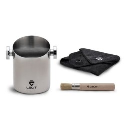 lelit knock box with cloth and brush - complete set