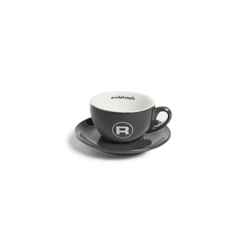 rocket hashtag cappuccino cups grey - set of 6