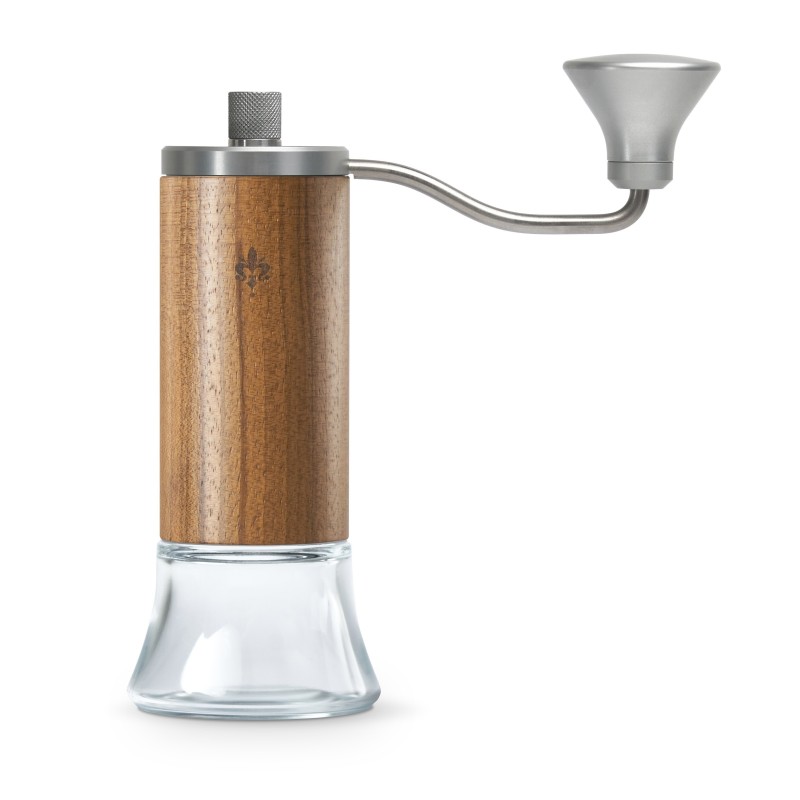 eureka baby hand grinder walnut & glass - elegant