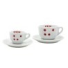 ecs cappuccino cup "dots" with saucer - set of 6