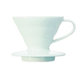 hario v60 01 ceramic coffee dripper white - classic design