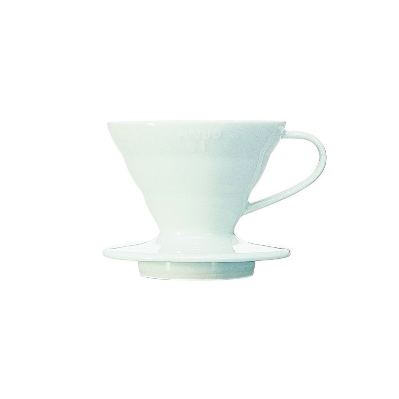 hario v60 01 ceramic coffee dripper white - classic design