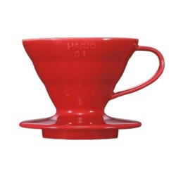 hario v60 01 ceramic coffee dripper red - elegant & durable