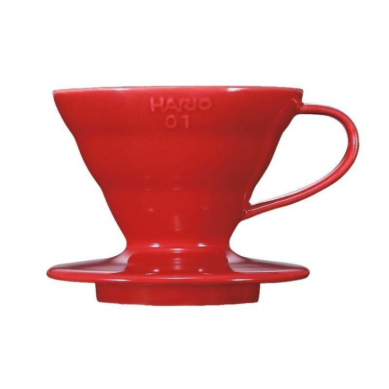 hario v60 01 ceramic coffee dripper red - elegant & durable
