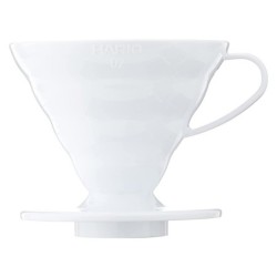 hario v60 02 coffee dripper ceramic white - sleek