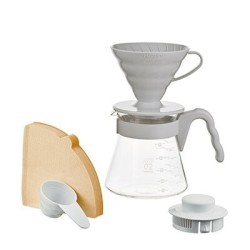 hario v60 coffee server 02 set pale grey - sleek design