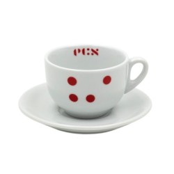 ecs cappuccino cup "dots" with saucer - set of 6