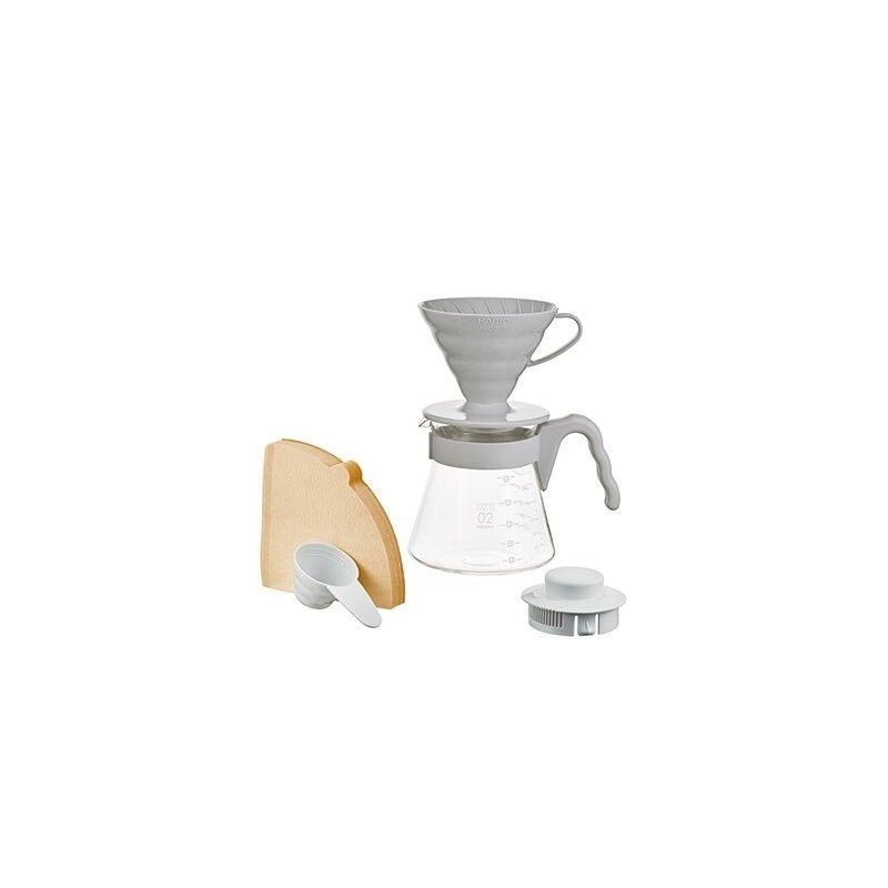 hario v60 coffee server 02 set pale grey - sleek design