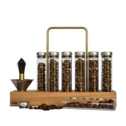 Weber Workshops Bean Cellar Glass - Teak & Brass Base | ECS UK