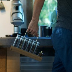 Weber Workshops Bean Cellar Glass - Teak & Brass Base | ECS UK